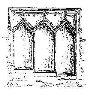The triple stepped sedilia or priests' seats in the chancel