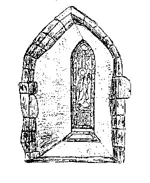 The lancet window in north wall of nave with glass in memory of Mary Ann Fowler of Thorley Hall who died in 1864